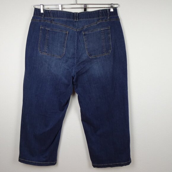 Democracy Wide Leg Jeans Women's Plus Size 22W Blue Denim Stretch High Rise - Picture 5 of 12